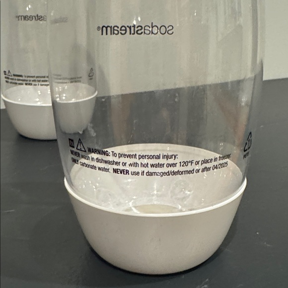 2  Small White Soda Stream .5L Storage bottles (.48 quart) Sparkling Water - Picture 3 of 6